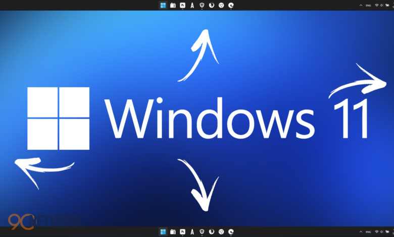 Windows 11 movable taskbar on top of screen