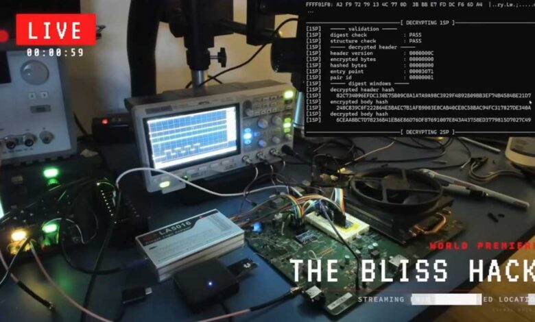 Xbox One console motherboard showing security components