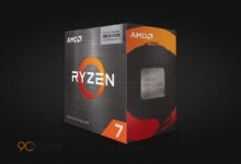 AMD processor installed on motherboard demonstrating Ryzen 7 5800X3D gaming performance.