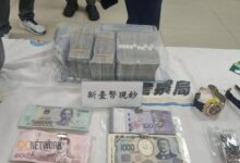 An illustration depicting an illicit currency exchange network investigation involving luxury items.