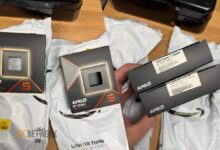 Illustration of an empty CPU box from Amazon on a delivery workbench