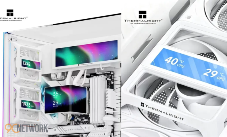 Thermalright Fan Frame Vision-1 clip-on screen attached to a 120mm PC fan